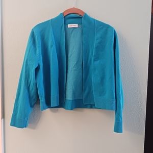 Cropped Blue Cardigan | Calvin Klein | Size M